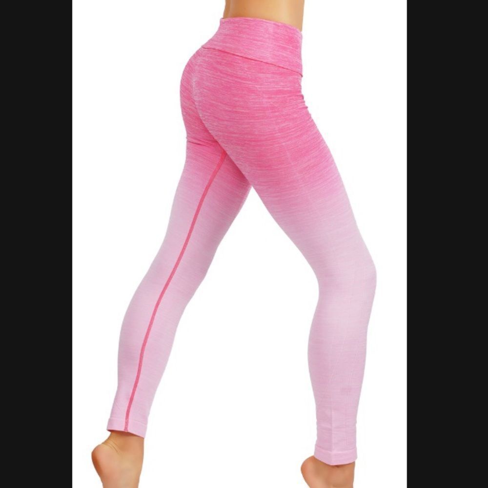 Pink to Light Pink Ombré Yelete Leggings Size M